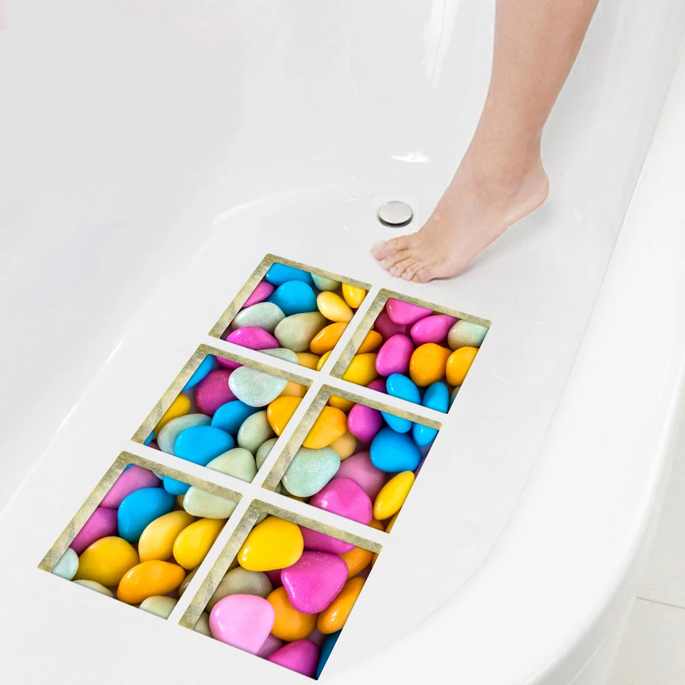 Funlife 3D Противоскользящий водонепроницаемый ПВХ стикер для ванной Декор цветные