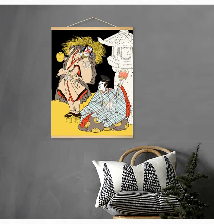 Японский портрет Ukiyoe, висящий свиток, живопись на холсте, плакаты и принты, настенные картины для гостиной, японский стиль