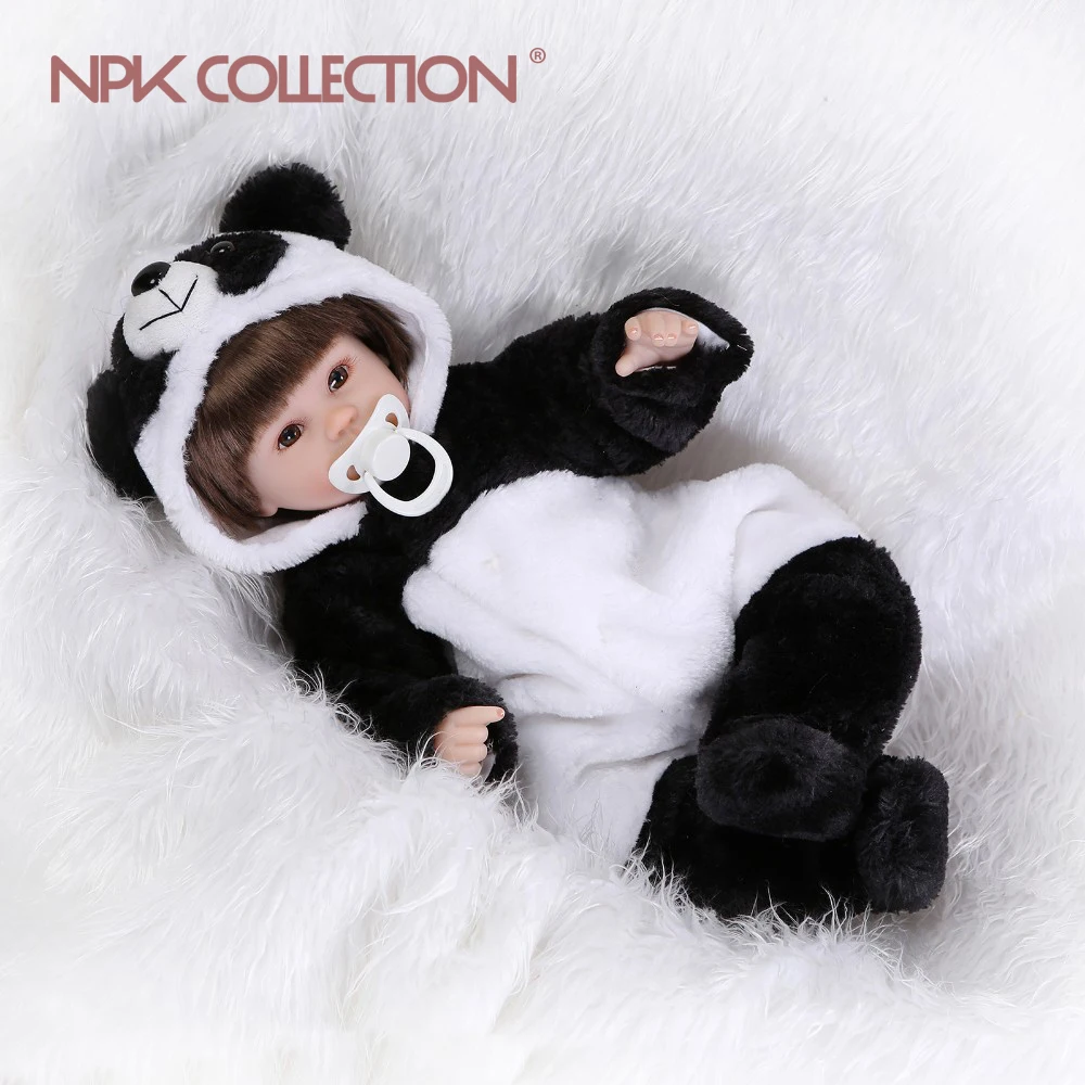 Кукла reborn NPKCOLLECTION Реалистичная кукла панда 17 дюймов мягкая силиконовая виниловая
