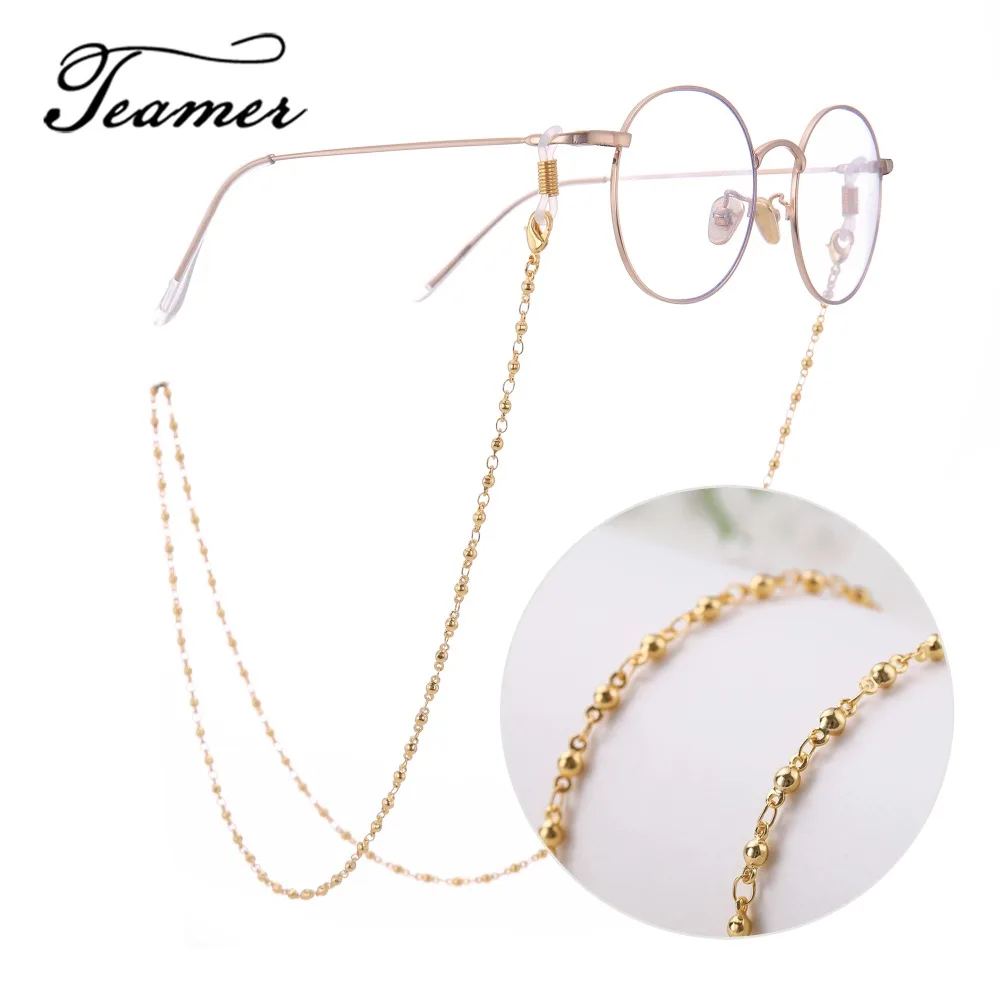 Teamer 78cm Handmade Beaded Metal Glasses Chain Women Men Fashion Eyewear Cord Holder Neck Sunglasses Strap | Аксессуары для