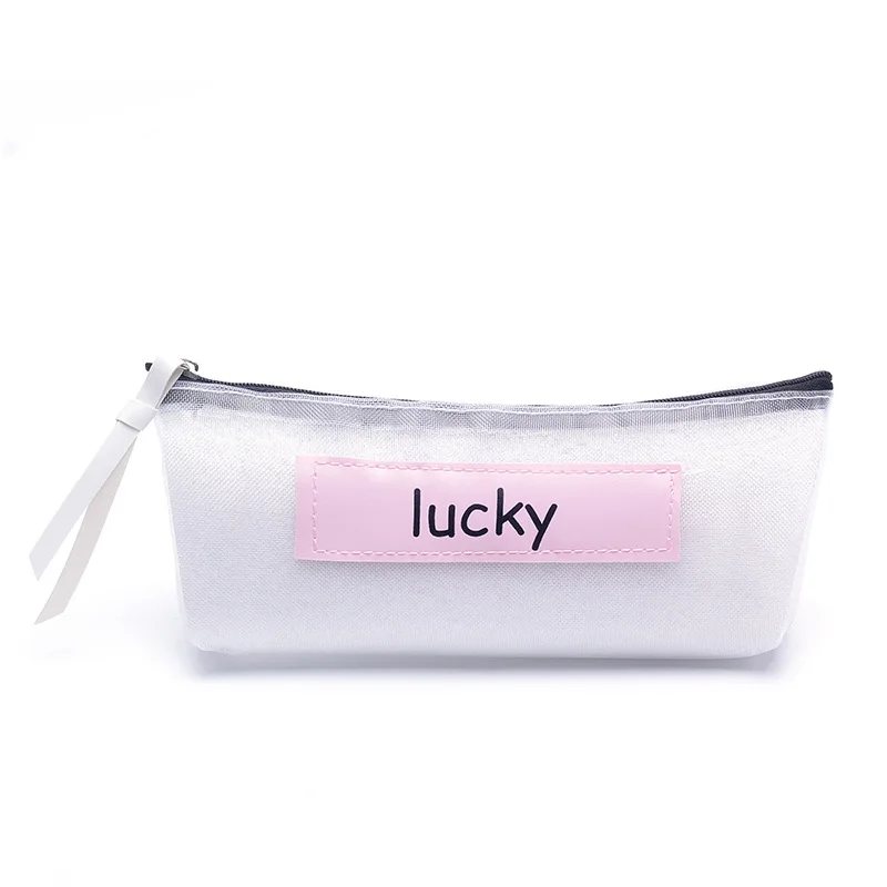 Lucky 1 шт. просто Карандаш Чехол сетка канцелярский пенал для карандашей Творческий модный школьный Карандаш Чехол и сумки для школьных принадлежностей - Цвет: Lucky