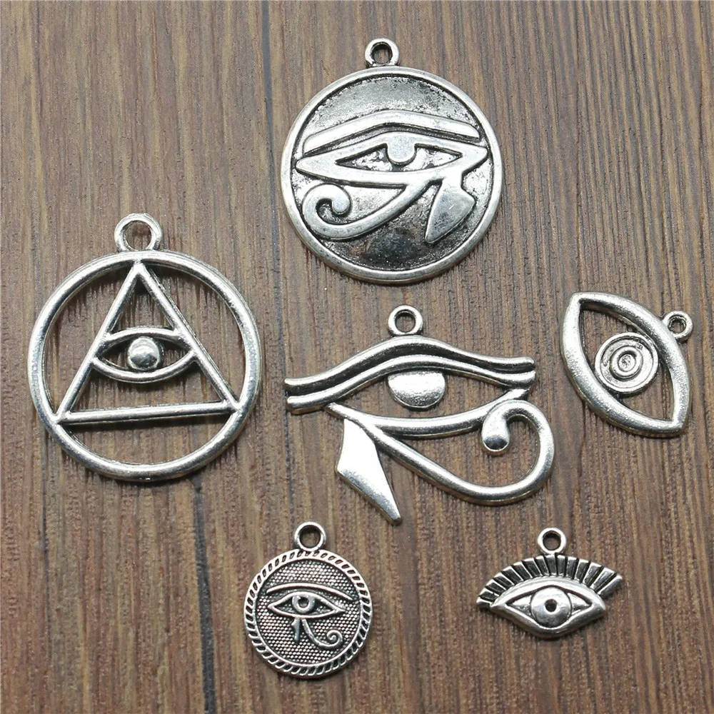 10 шт. античные серебряные подвески для глаз Horus | Украшения и аксессуары