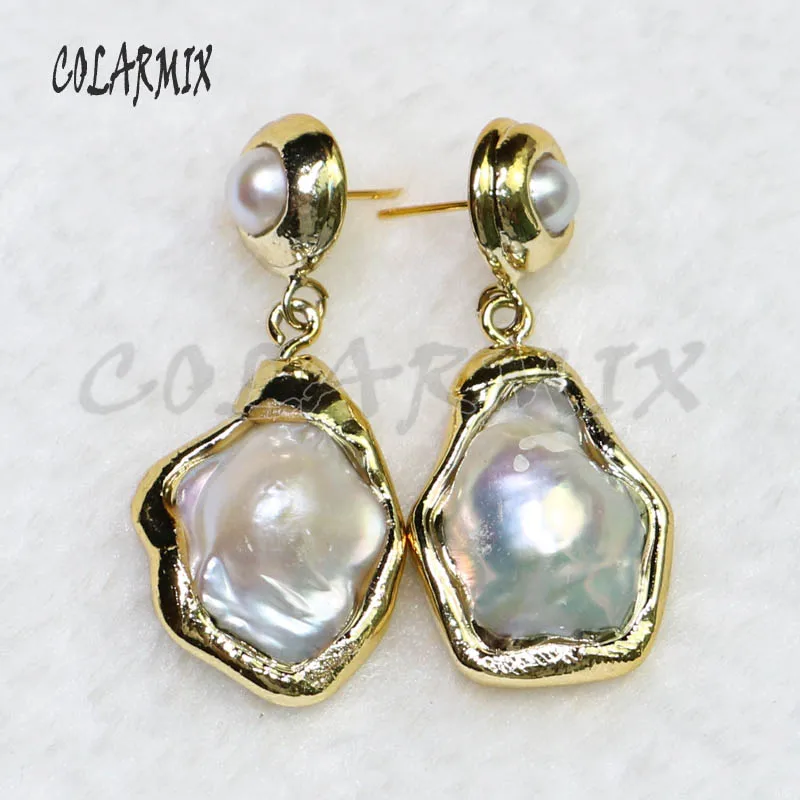 5 пар большие жемчужные серьги покрытые жемчугом с натуральными бусинами