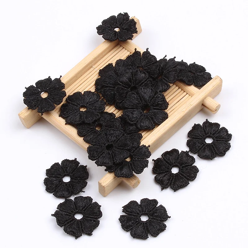 Кружевная аппликация с белыми цветами 50 шт./лот