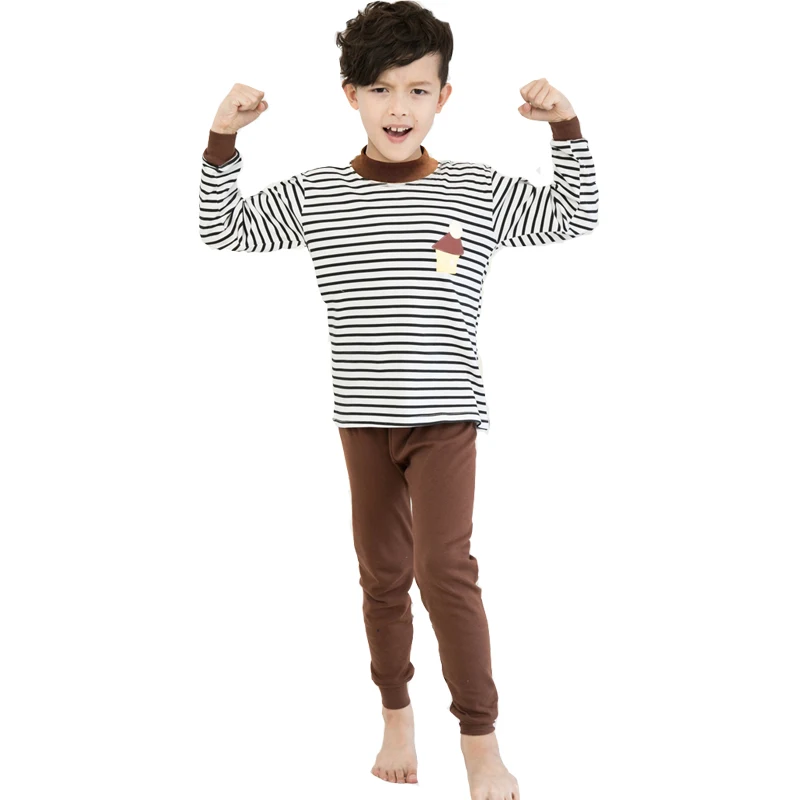 Плюс Размеры зима полной длины Повседневное хлопок пижама для мальчиков