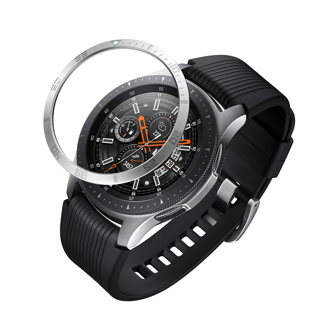 Хаки Смарт часы для samsung Galaxy watch 46 мм ободок кольцо клейкая крышка против царапин светящаяся крышка из нержавеющей стали#20 - Цвет: Хаки