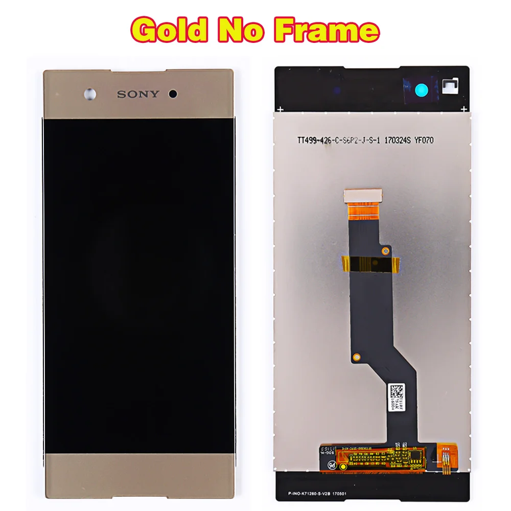 Gold No Frame SONY 5,0 дюймов ЖК-дисплей для SONY Xperia XA1 G3116 G3121 G3123 G3125 G3112 сенсорный экран дигитайзер сборка рамка Бесплатные инструменты - Цвет: Gold No Frame
