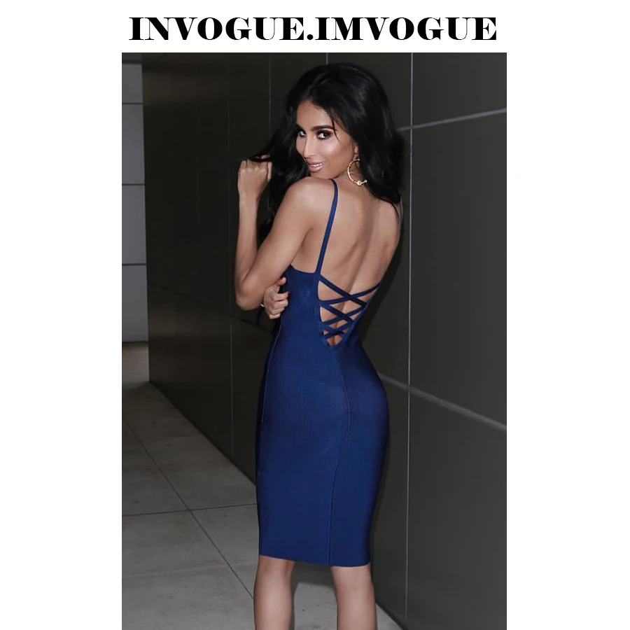 INVOGUE. IMVOGUE Новое поступление однотонное сексуальное платье до колена с v-образным