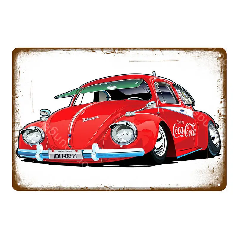 Vintage Home Decor Classic Car Bus Truck Campervan Metal Signs Painting Art Poster Garage Pub Bar Plate Wall Plaque YH046