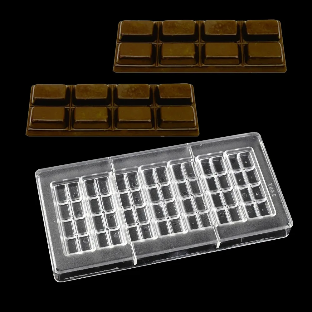 DIY 3D Polycarbonate chocolate bar Mold Candy Pudding Jelly Mould pastry confectionery baking tools Valentine's Day|Принадлежности