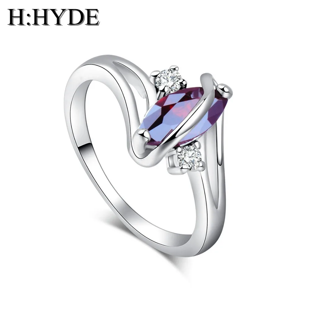 Классический дизайн H:HYDE 1 шт. серебряный цвет кубический цирконий камень женское