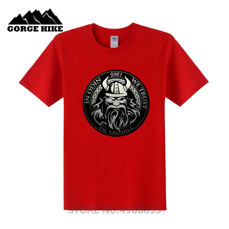 Мужская Повседневная футболка с коротким рукавом Vikings Valhalla Son of Odin облегающая для