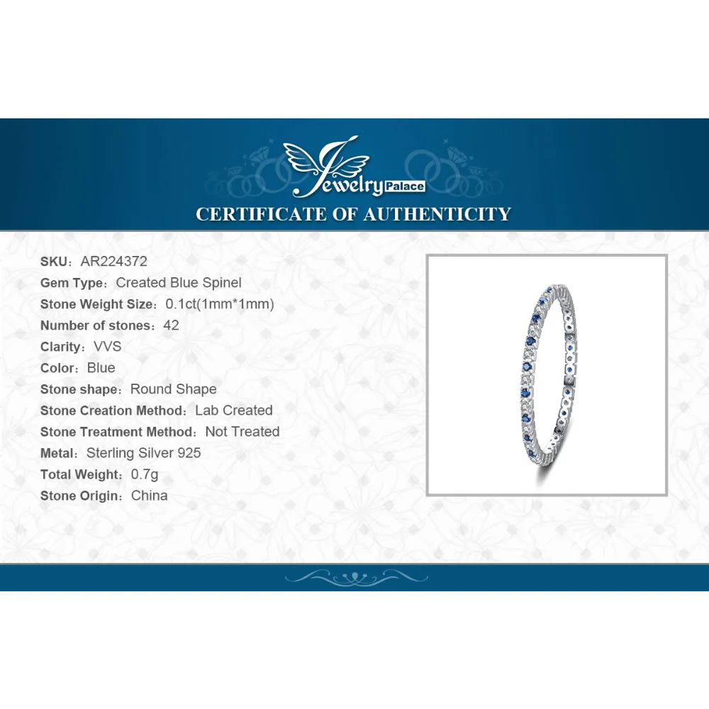 Jewelrypalace Классический круглый создан синий шпинель обручальное Кольца для Для