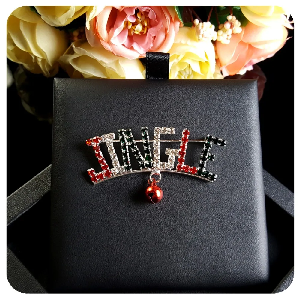 GRANDBLING Christmas Jewelry&ampGift Rhinestone Brooch &quotJINGLE BELL&quot Pins | Украшения и аксессуары