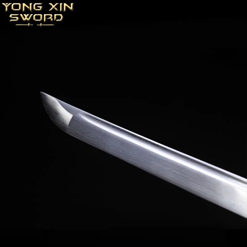 

Full Handmade yellow Japanese Samurai Sword Katana Damascus Folded Steel Blade Practical Sharp Gift