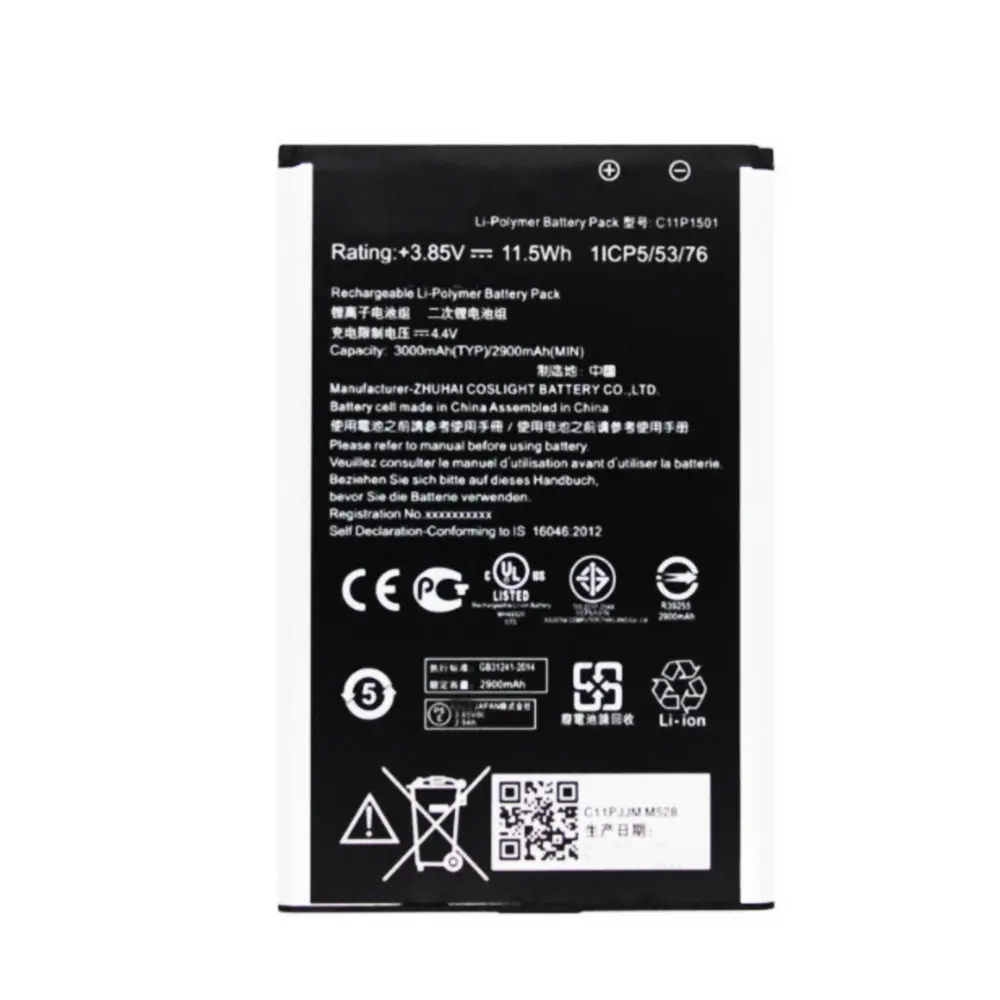 Высокое качество Замена батареи подлинный оригинал 3000 мАч C11P1501 для Asus Zenfone 2 Laser