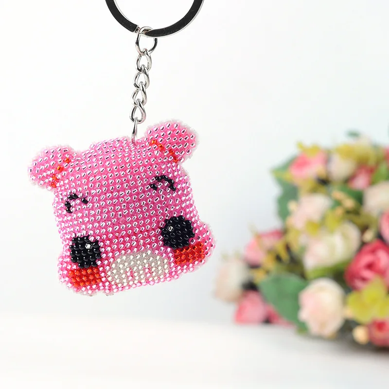 Diy бисерные вышивальные игрушки для детей и взрослых парный брелок милая свинка полная вышивка крестом бусины двусторонняя печать Новинка