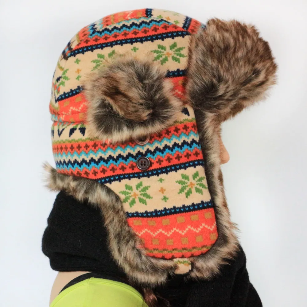 BooLawDee 2017 зимние мужские шапки Авиатор из трикотажной ткани ушанки для взрослых в