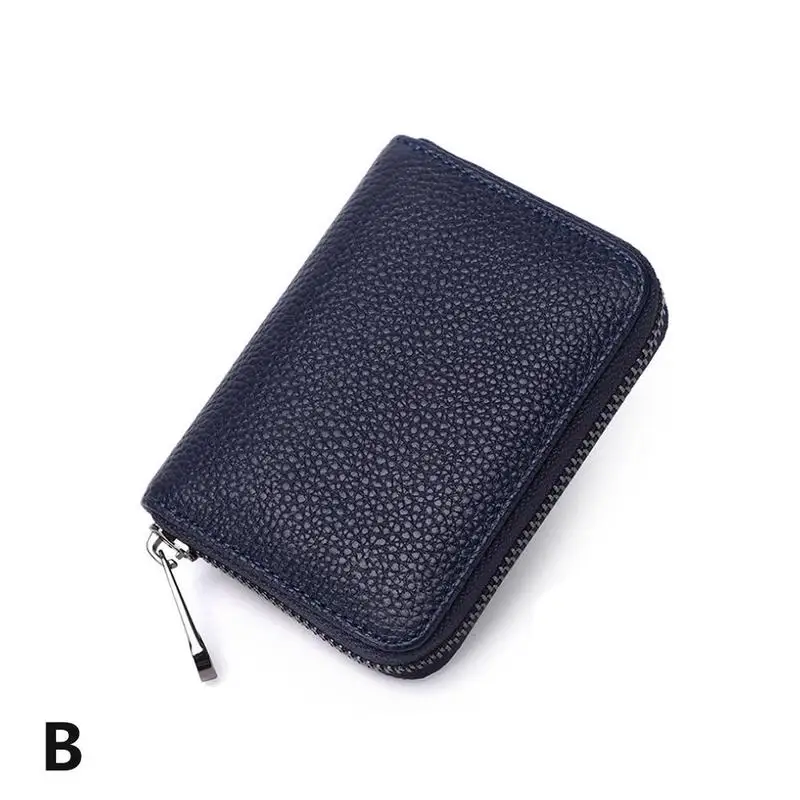 B Men Wallet Credit Card Holder PU RFID Blocking Pocket Purse - Цвет: B