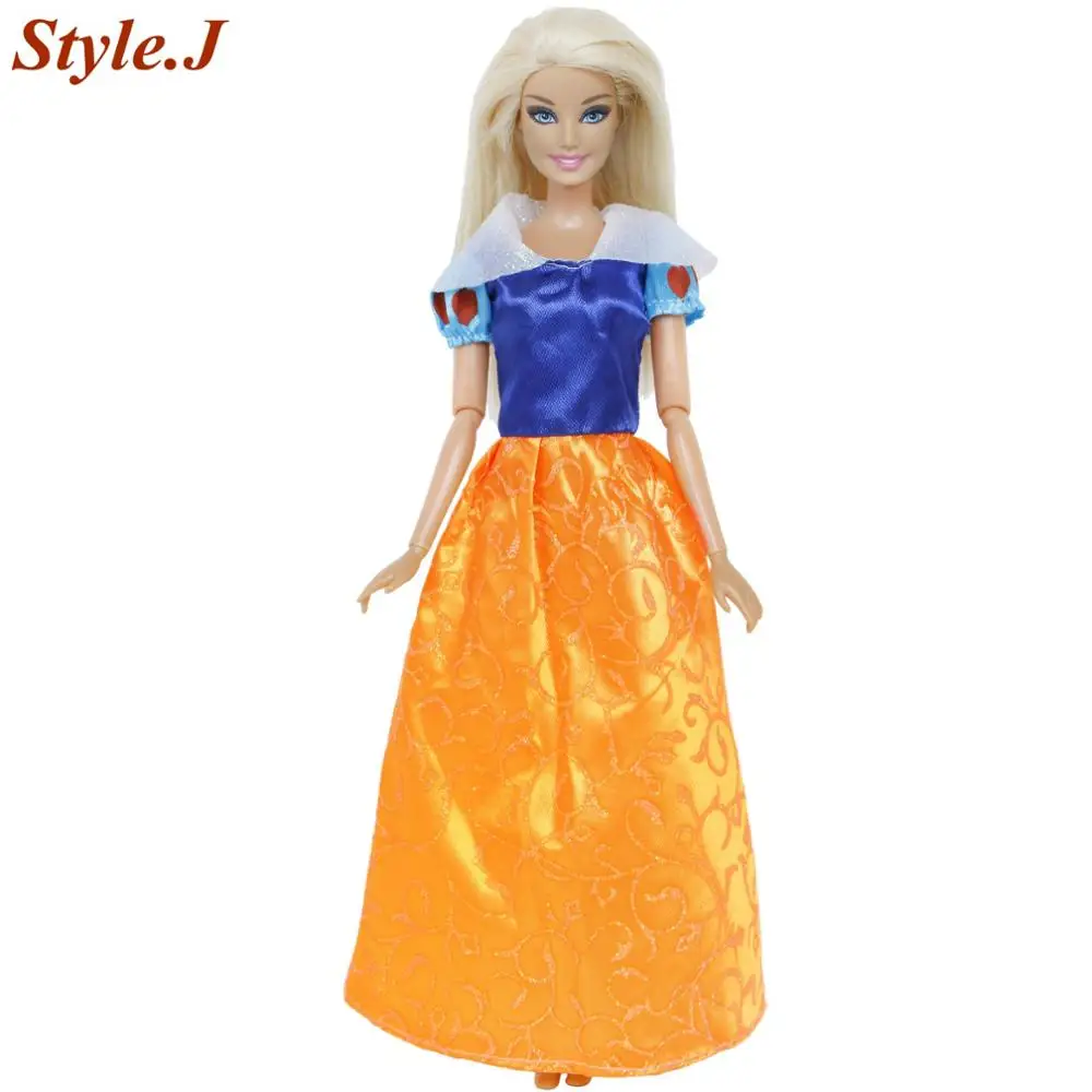 Style.J 1 комплект, сказочное платье принцессы, копия Белоснежки, Золушки, Анны, свадебное платье, аксессуары, одежда для куклы Барби, лучшие игрушки - Цвет: Style.J
