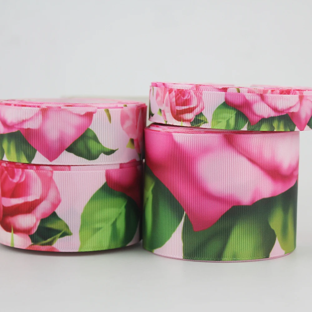 

Popular pink rose ribbon DIY headwear hair bows accessories gift decoration ribbons sewing supplier16mm 22mm 25mm 38mm 57mm 75mm