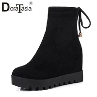 doratasia large size 31 43 comfortable platform ankle boots women autumn 2019 elegant flock heels shoes woman height increasing