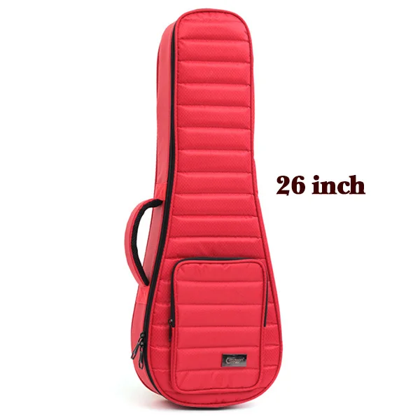 Red 26 inch Укулеле сумка очень толстая коробка рюкзак вертикальный край дизайн модные простые музыкальные рюкзаки 21 23 26 дюймов несколько размеров и цветов - Цвет: Red 26 inch