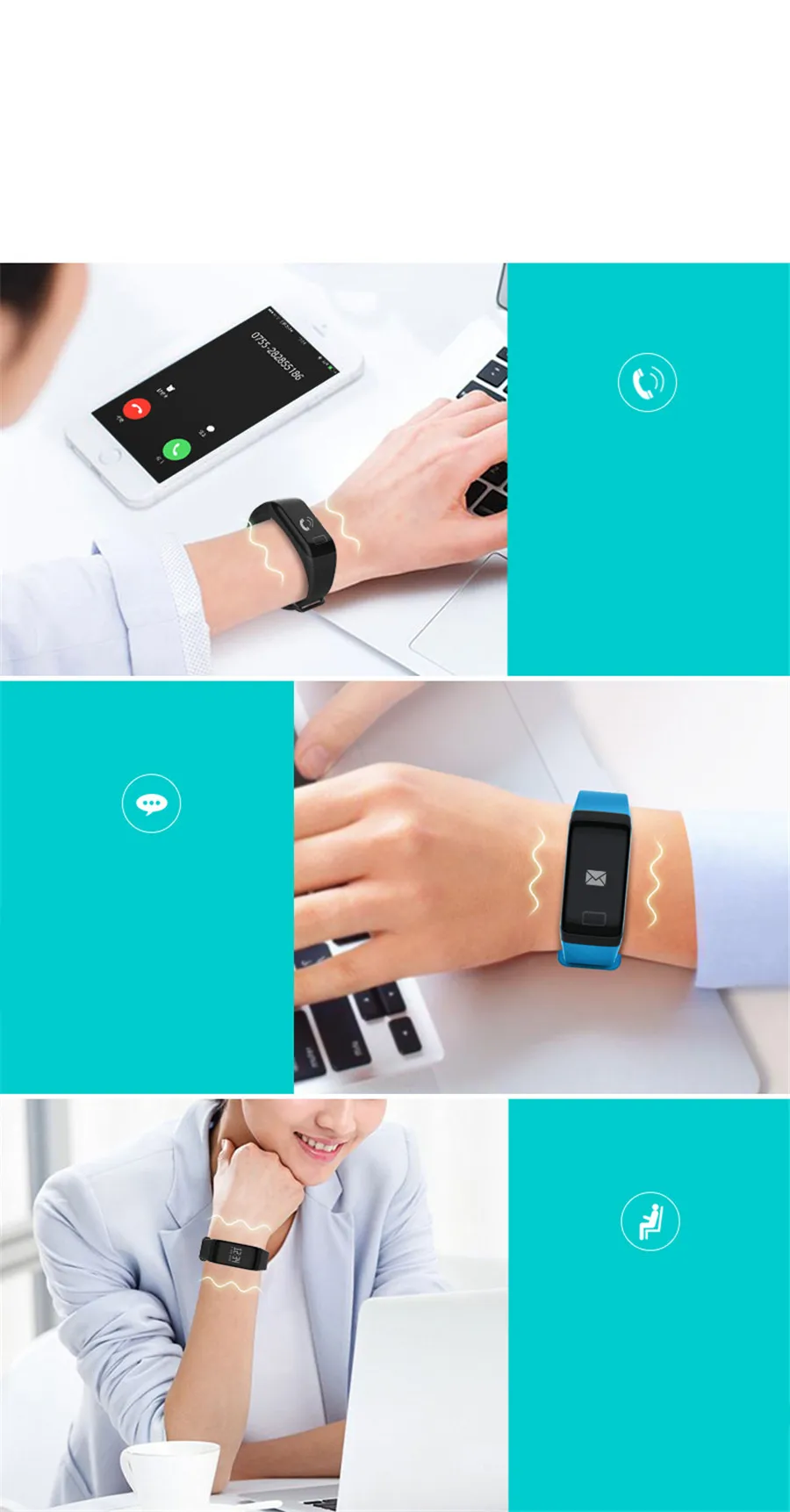 F1 смарт фитнес-Браслет фитнес-трекер Смарт-браслет BP HR Wristbrand контроль качества сна подходит для iPhone Android B07