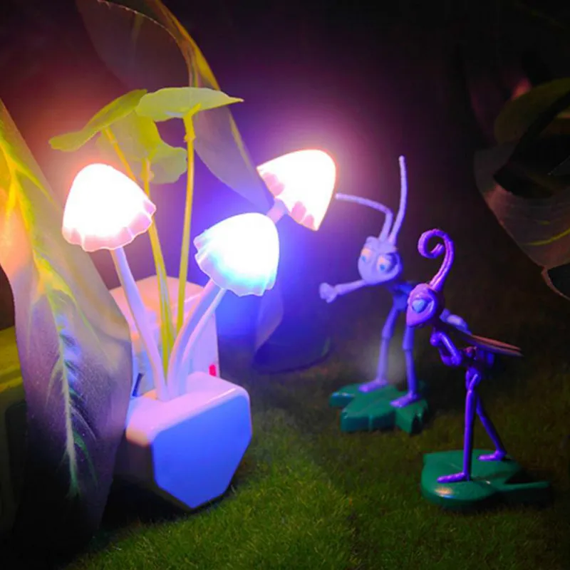 

Led Mushroom Sensor Night Light Decorative Lamp EU US Baby Children Novelty Wireless Wall Projector Nightlight
