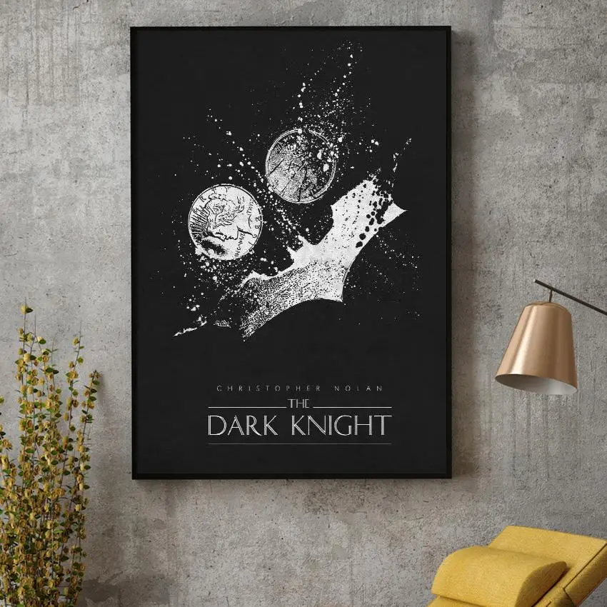 

The Dark Knight Black & White Classic Movie Art Silk Poster Prints Home Wall Decor Painting No Frame