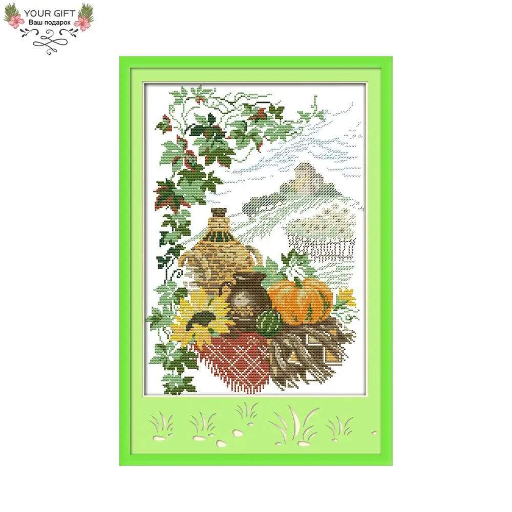

Домашний декор Joy Sunday Harvest F447 14CT 11CT Подсолнухи, тыквы, Набор для вышивки крестиком