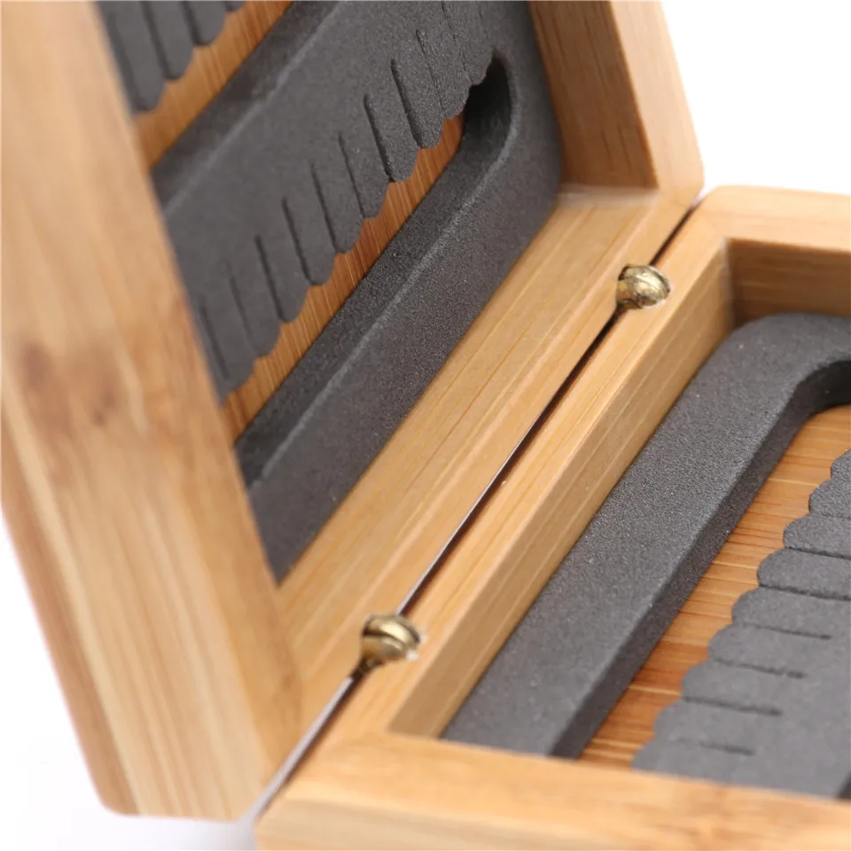 Maximumcatch деревянная бамбуковая муха рыболовная коробка с щелевой поролоновой