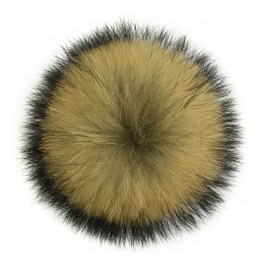 natural brown 5 шт./лот/партия, помпоны из натурального меха енота, 13-14, 15-16 см - Цвет: natural brown