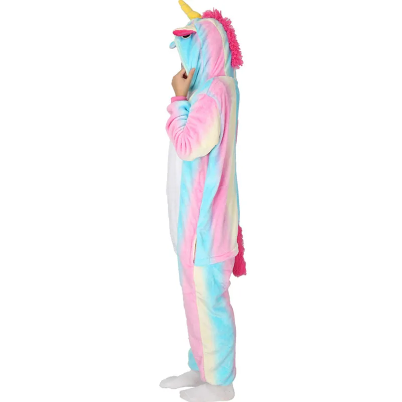пижама кигуруми Женские Длинные рукава пижамный комплект Единорог Onesies Домашняя
