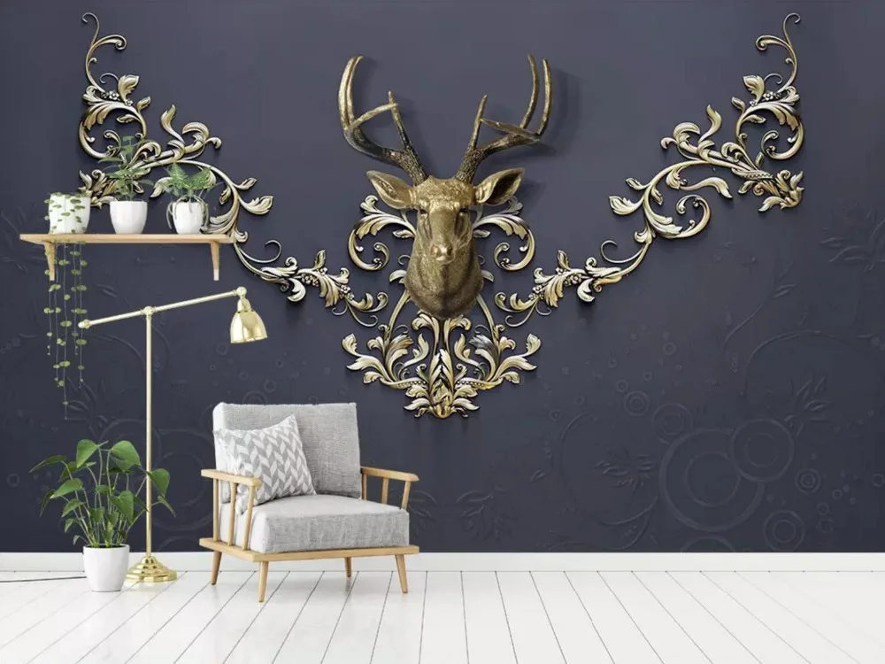

[Self-Adhesive] 3D Antlers Style Decoration 88 Wall Paper mural Wall Print Decal Wall Murals