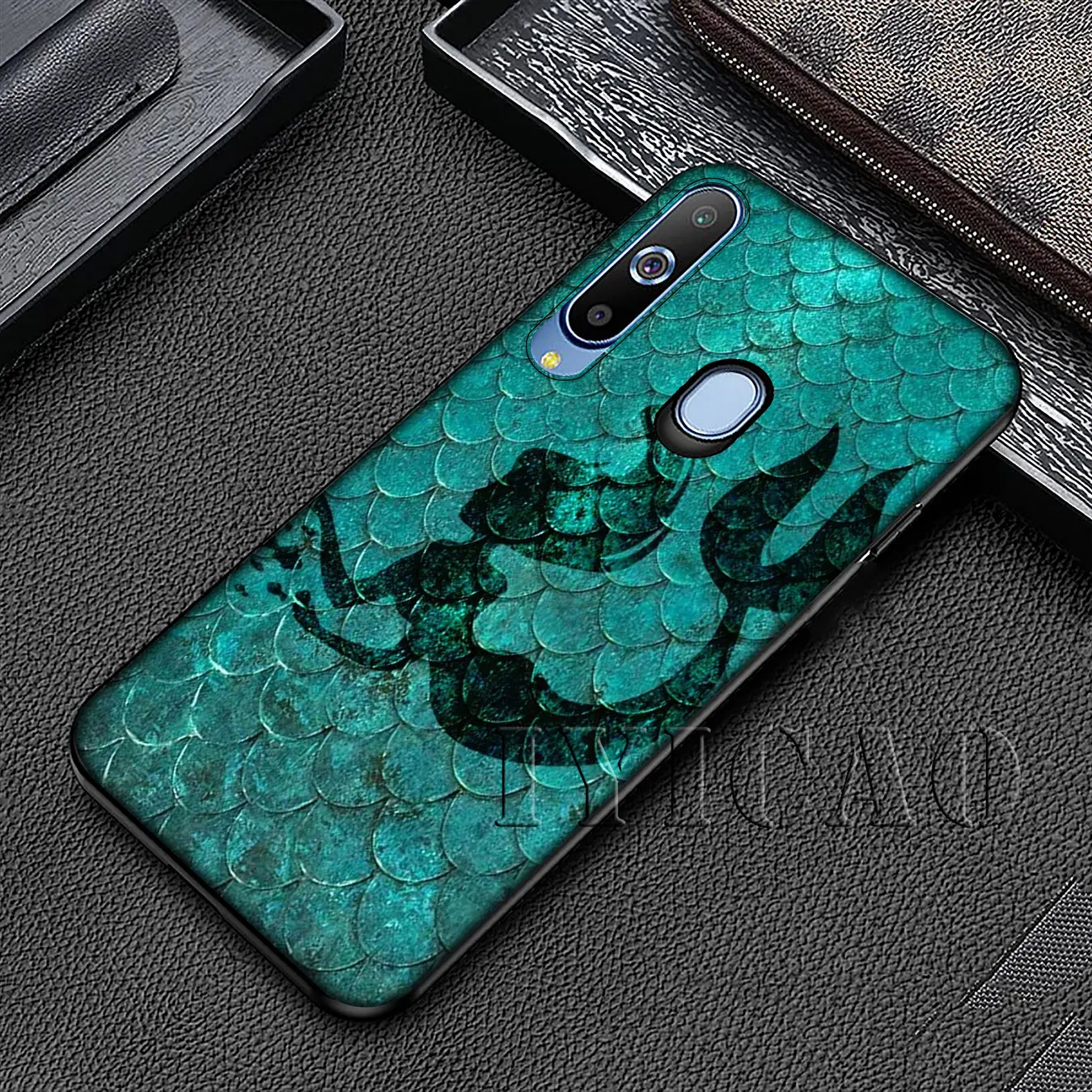 IYICAO Mermaid Tail Scale Soft Silicone Case for Samsung Galaxy A70 A60 A50 A40 A30 A20 A10 A50S A40S A30S A20E A10S Black Cover |