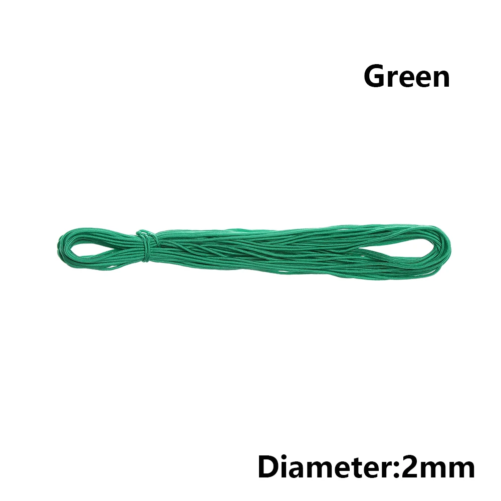 style 1 - green 12 Цветов Паракорд 550 веревка 5/10/20 м Длина парашютный шнур верёвки для палатки набор для выживания для Пеший Туризм Кемпинг Диаметр 2 мм - Цвет: style 1 - green