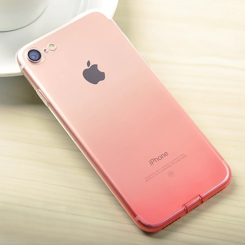 Discolor Phone Cases For iphone X 10 6S 6 7 8 Plus 5 5S SE Case Clear Ultra Slim Soft TPU Gradient Color Cover Capa Shell |