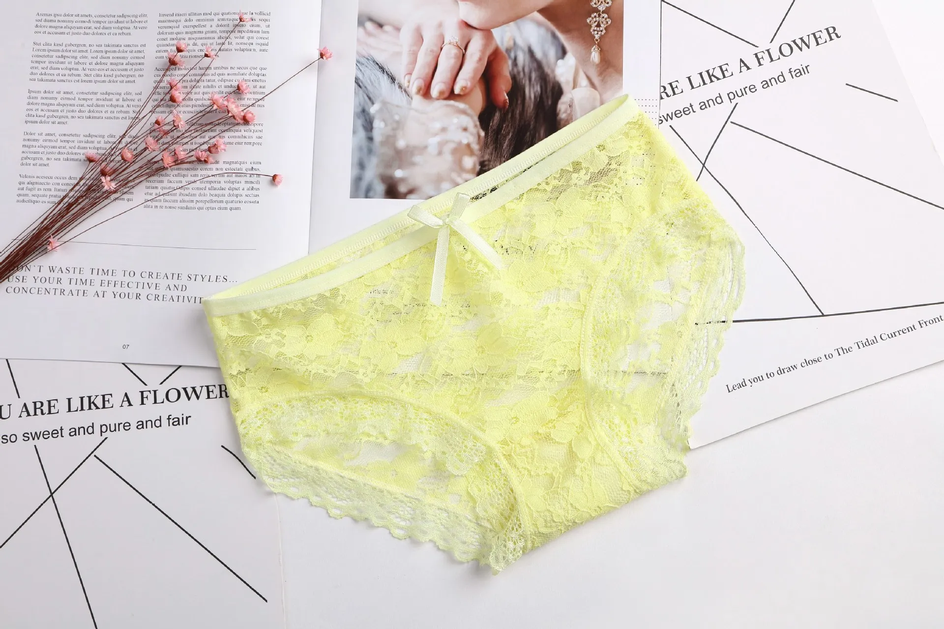 Briefs for Women Lace Cotton Sexy Lingerie Panties Girls Underwear Solid Color Bow Tie Underpants Ladies Panty Calcinha