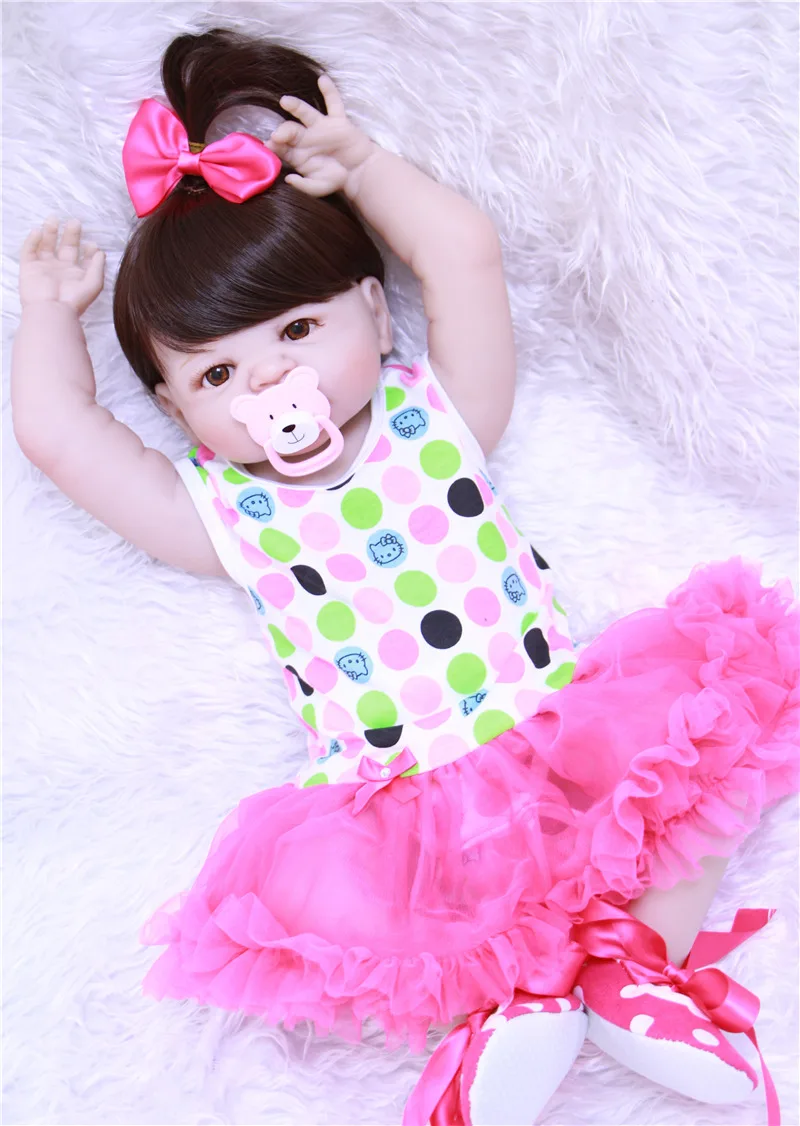 Полноразмерная силиконовая кукла реборн 55 см Реалистичная принцесса для девочек