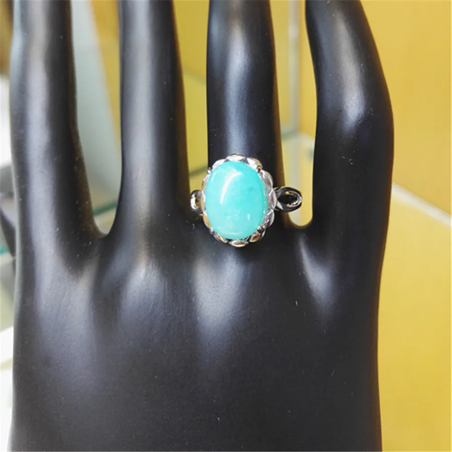 Подлинная зеленый Амазонит Природный камень кольца для женщин мужчин