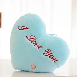 Blue heart 10 видов светящаяся сердце/звезда форма плюшевая подушка размер М висячая ночь дети компаньон светящаяся игрушка набивная декоративная подушка - Цвет: Blue heart