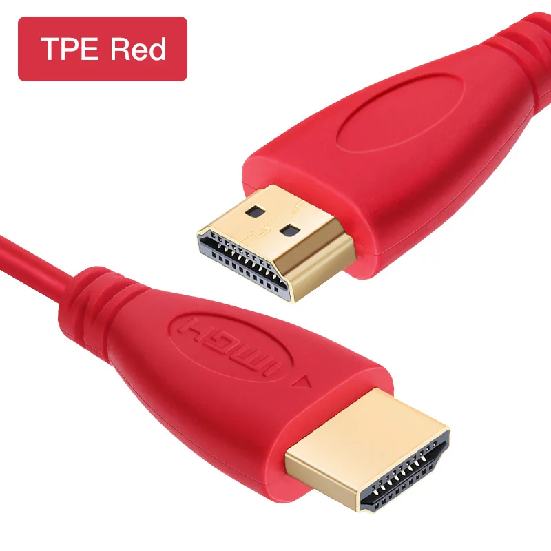 red 100 шт./лот HDMI кабель высокоскоростной видео кабель позолоченный кабель 0,3 м 1 м 1,5 м 2 м 3 м 5 м 7,5 м 10 м 15 м для HD tv xbox PS3 - Цвет: red