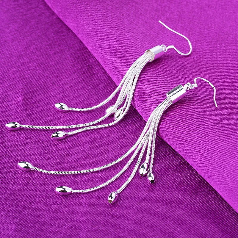 

Женские серьги-подвески из серебра 925 пробы, с кисточкой