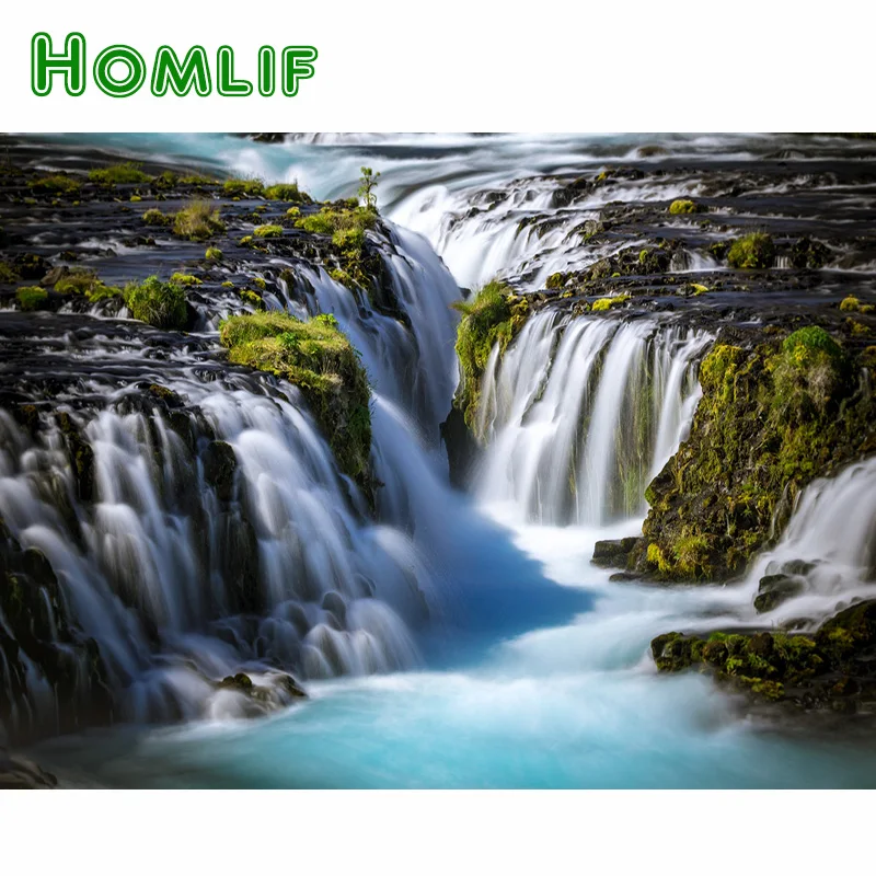 Алмазная вышивка HOMLIF 5D сделай сам алмазная живопись водопад скала изображение