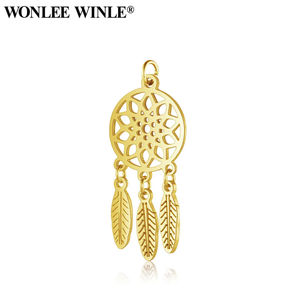 Wonlee Winle розовое золото полностью полированный Ловец снов Очаровательные