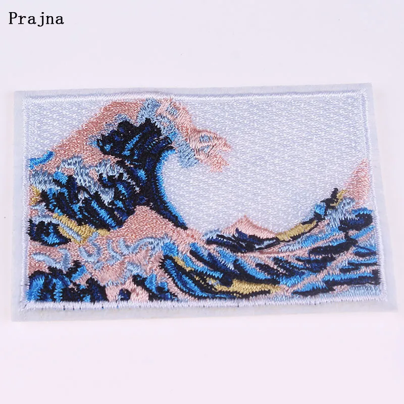 Prajna НЛО наклейки с космосом волна вышитые патчи для одежды DIY Железо на патч на одежду Ван Гог небо Патч горный значок H