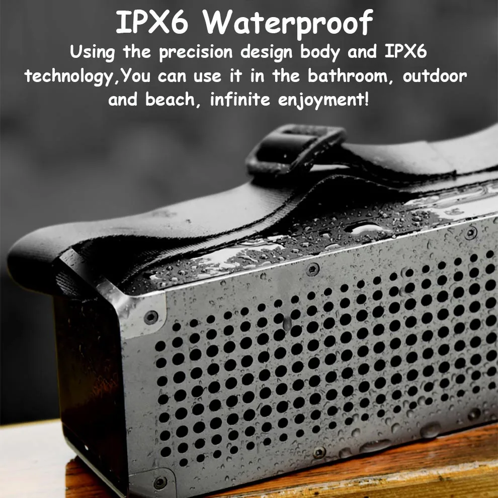 Портативный Bluetooth беспроводной динамик Бумбокс (водонепроницаемый и