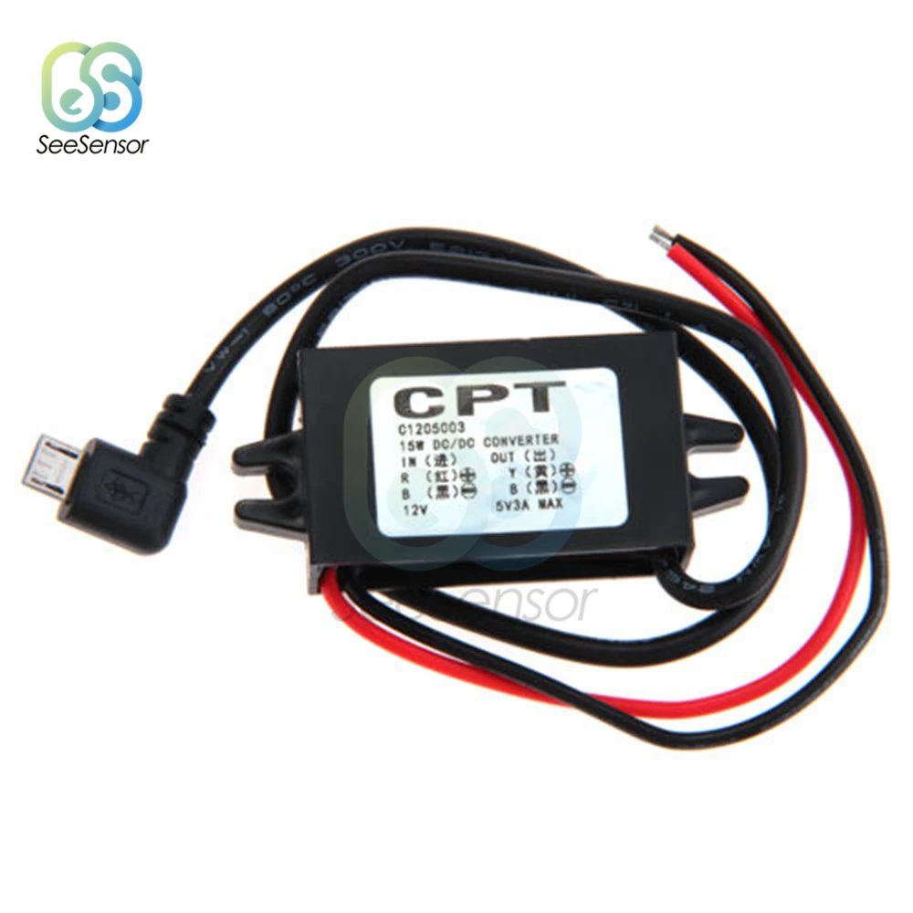 Для машины, лодки, мотоцикла Micro USB зарядное устройство DC 12V до 5V 3A 15W адаптер питания конвертер электроника для транспортных средств блок питания