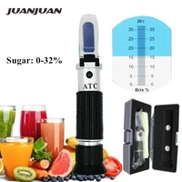 retail box brix refractometer tester meter with atc calibration oil sugar 0 32 tools for fruit vegetables juice 50 off